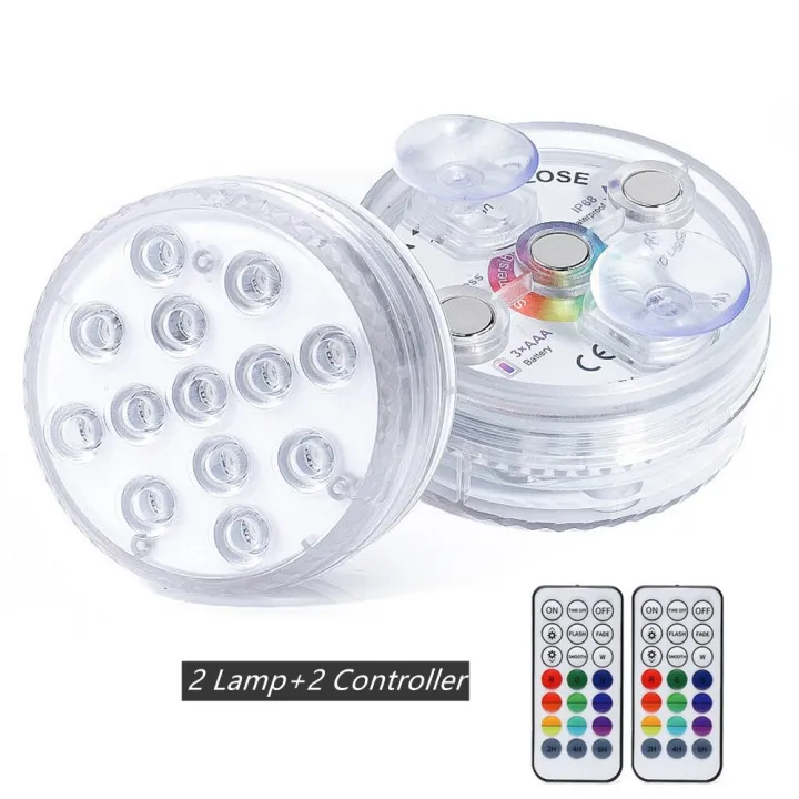 Submersible LED Lights with RF Remote 13 LED Underwater Led Lights with ...