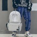 Fashion Trendy Backpack Backpack Male Junior High School Student Schoolbag Male High School Student Girls and Boys Canvas Korean Style Student Bag. 