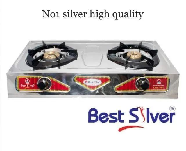 Double Burner Gas Cooker Best Silver