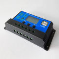PWM Solar Charge Controller 12V/24V PWM 10A 30A with Adjustable LCD Display Timer Setting. 
