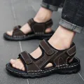 IELGY Men's Fashion Casual Open Toe Breathable Beach Velcro Sandals. 