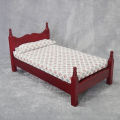 Vintage DIY Wooden Miniature Furniture Dollhouse Single Bed for Decoration. 