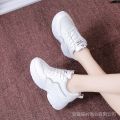 ～ Versatile Shoes New Sports Platform 2024 Elevator shoes “ Leather White Shoes for Spring and Autumn Casual Little Girl Daddy { Korean Style #﹠. 