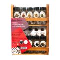 2 Tiered Spice Rack With 110Ml Glass Spice Bottle Wall Mount Wooden Spice Rack WRK100A. 