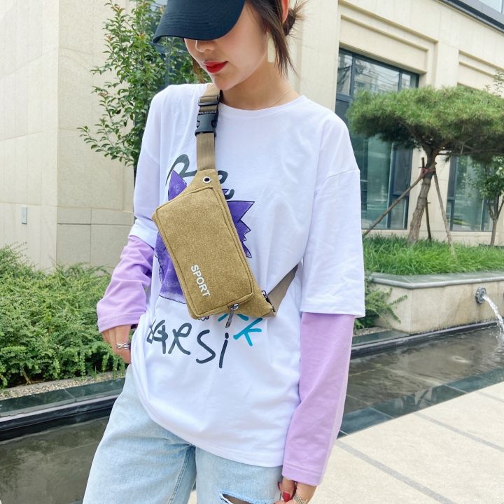 SHYAA%20New%20Fashion%20Men's%20Canvas%20Waist%20Bag%20New%20Large%20Capacity%20Mobile%20Phone%20Zero%20Wallet%20Women's%20Running%20Small%20Waist%20Bag%20khaki%20-%20Image%204