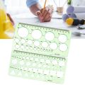 2pcs School Student Art Clear Plastic Geometric Drawing Template Stationery Measuring Ruler Engineering Sketching Circle Stencil. 