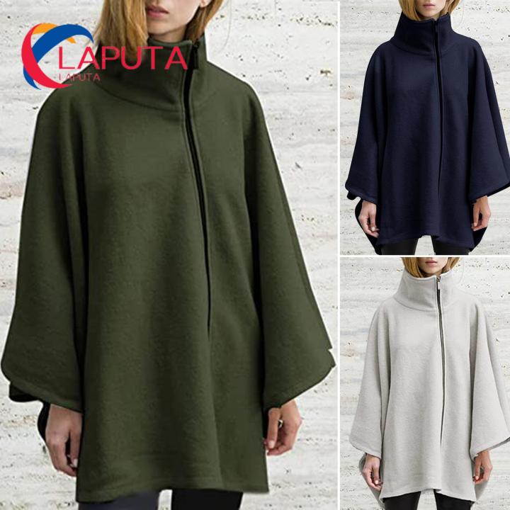 SUFCOMOU Cape Coat Women Hooded Poncho Cloak Vintage Plus