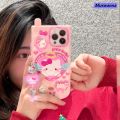 Muswanna 【Get One Free Pendant】Olige Case For iPhone 11 12 13 14 15 16 Pro Max New creative big brother 2025 New cell phone shape flip mirror cute cartoon characters with makeup mirror phone case back cover. 