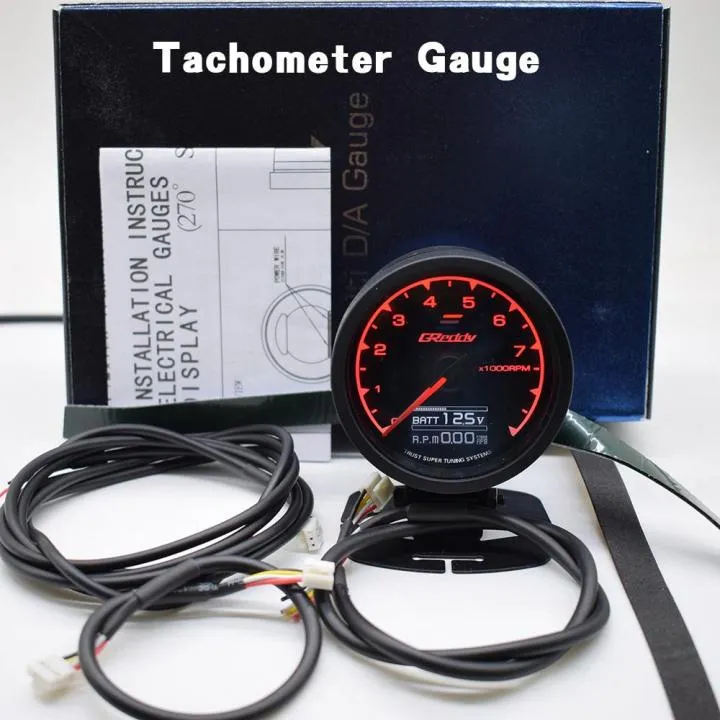 GREDDY%20Multi%20D/A%20LCD%20Digital%20Display%20Meter%20Tachometer%20Gauge%207%20Colours%202%20In1%20RPM%20&%20Voltage%20Display%202.5%20Inch%20-%20Image%202