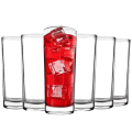 6 Pack Clear Heavy Base Glass Highball Glasses Drink Glasses 13.5oz 285ml Tumbler Beverage Set. 