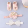I Love Daddy&Mummy 3Pcs/Set Baby Girl Headband Socks Set Lace Flower Bows Newborn Hair Bands Headbands For Girls Turban Baby Hair Accessories. 