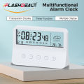 iFlashDeal Clock Alarm Clock Digital LCD Alarm Clock Big Screen LED Digital Alarm Clock Backlight Electric Alarm Clock Temperature Humidity Calendar Display Clock Smart Backlight Alarm Clock Table Clock Weekday Weekend Mode Snooze Alarm Clock 12/24Hr Cloc. 
