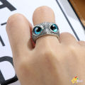 【LUCKET】Retro animal owl ring hip hop engraving pattern men and women design LK. 