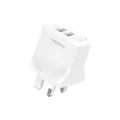 Foneng UK20 USB-A 2-Port Charger Kit with Type-C/Lightning Cable, 2.4A Fast Charging Dock Adapter - Efficient Charging Solution for Multiple Devices. 