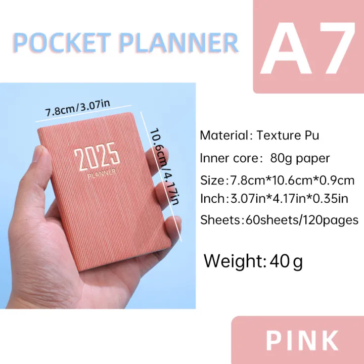 【Pesty】2026 a7 English schedule 2025 daily planner pocket notebook thin ...