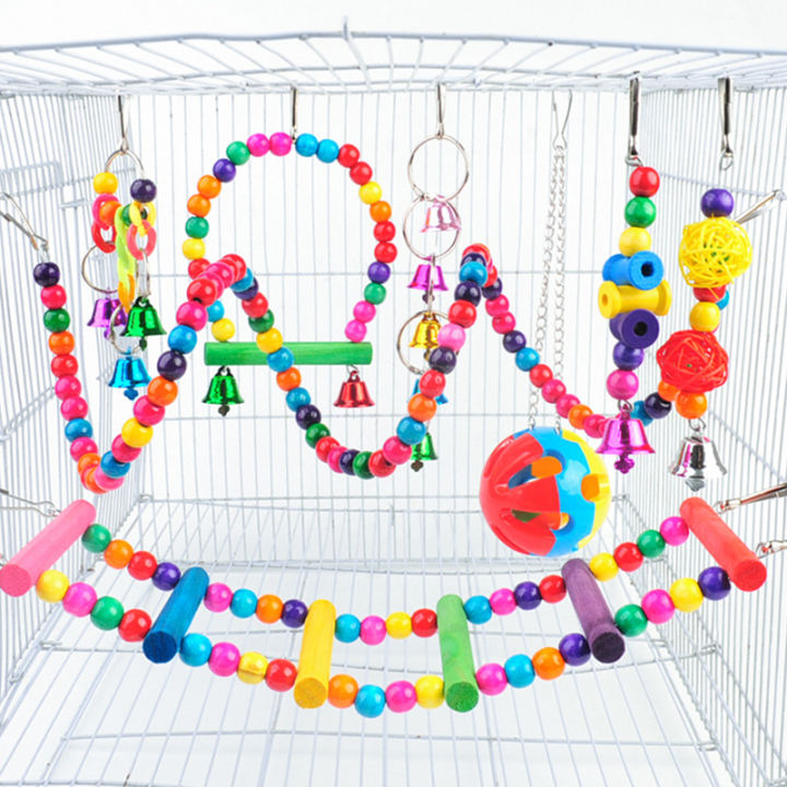 Illustration of Parrot Mini Cage With Disorders Toys