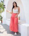 Quinn Maxi Skirt -Pink. 