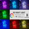3D Night Lamp Gaming Room Desk Setup Lighting Decor Gamepad Icon LED Light Atmosphere Table Bedside Night Lamps Kids Gift. 