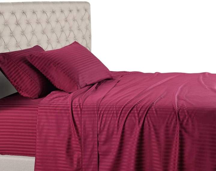 Egyptian%20Cotton%20Striped%20Bedsheets%20Maroon%20Colour%20-%20Image%202