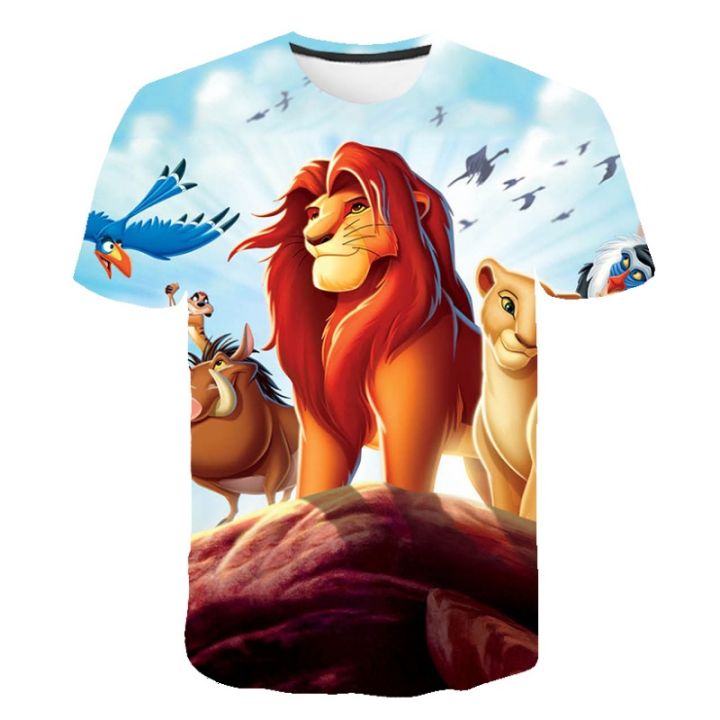 Disney T-shirts Lion King Simba cartoon anime 3D print streetwear