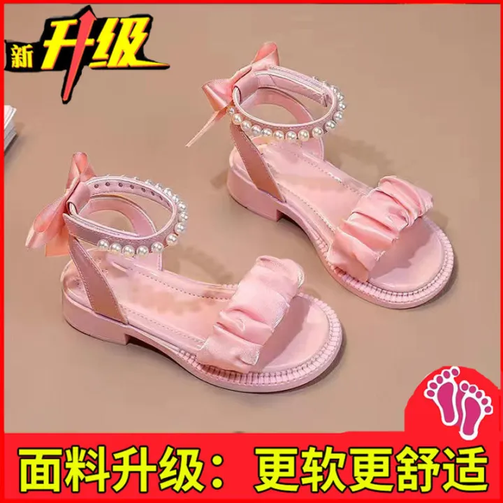 Girls'%20Shoes%20Princess%20Sandals2023New%20Summer%20Summer%20Girls'%20Children%20Teens%20Babies%20Soft-Soled%20High%20Heels%20-%20Image%203