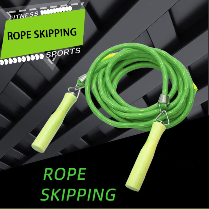 Jump Rope Long Skipping Rope with Wooden Handle for Gym School Group ...