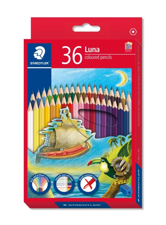 STAEDTLER® LUNA 136 C36 Colour Pencils cardboard box 36 Set +free sharpener