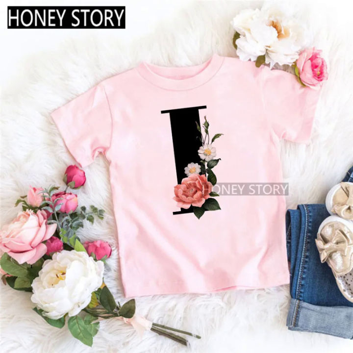 26%20Black%20English%20Letters%20ABCD%20Flower%20Cartoon%20Print%20Children's%20Round%20Neck%20Short%20Sleeve%20Boys%20and%20Girls%20Pink%20T-shirt%20-%20Image%206