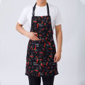 Adjustable Chef Apron Hotel Restaurant Kitchen Chef Overalls Apron Coffee Shop Long Halter Anti-fouling Apron With 2 Pockets 1Pcs. 