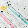 【SkinHorizon】2PCs Kawaii Stationery Panda Cat Cartoon Kids Ruler Schule Cute Desk Accessories School Rule Bear Transparent Ruler School Items. 