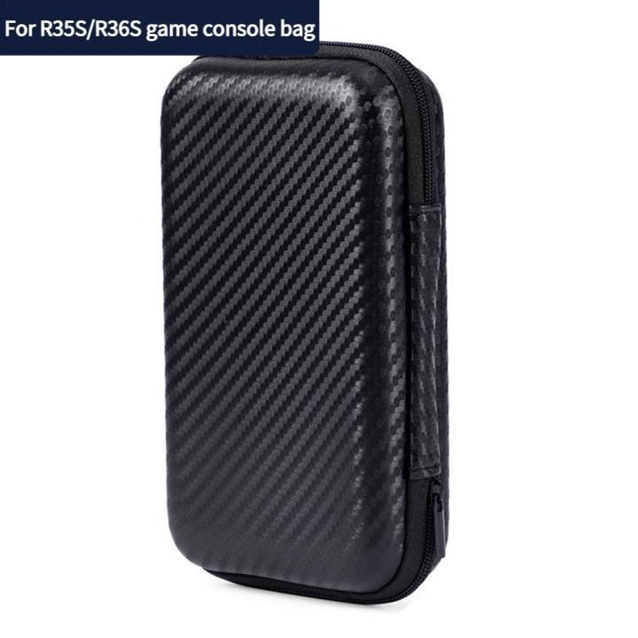For R35S/R36S Handheld Game Console Storage Bag Carbon Fiber Texture ...
