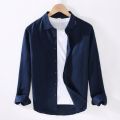 Thin Linen Shirt Men's Long-Sleeved Casual Loose Cotton Linen Shirt Linen Fabric White Shirt Inner Fashion Spring and Summer. 