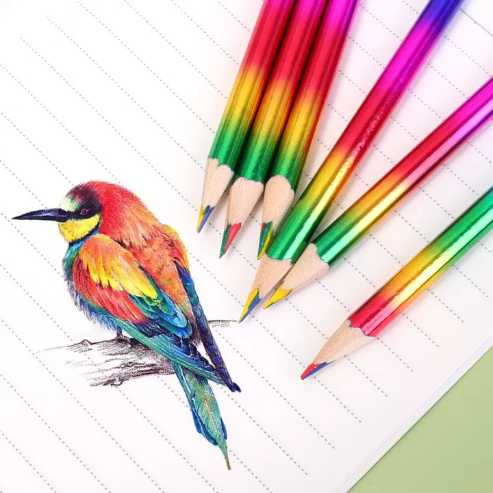 6Pcs/Set%20Cute%204%20Color%20Rainbow%20Pencil%20For%20Student%20Children's%20Painting%20Graffiti%20Drawing%20Gift%20Art%20School%20Supplies%20-%20Image%204