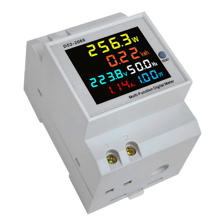 Din Rail AC Monitor 6IN1 100A Voltage Current Factor Active KWH Electric Energy Frequency Meter VOLT AMP