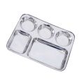 Stainless Steel Dinner Plate 6 Sections Tableware Plate For Food Serving Creative Table Plates For Dinner Lunch Kitchen. 