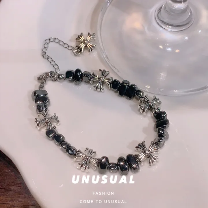 【ALLGOOD】Chrome Hearts cross Y2K Splicing beaded chain Bracelet ...