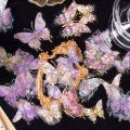 30PCS Dream Dance Sticker Pack: Sky Realm Retro Butterfly Hand Account Guka Flowing Hemp PET 3D Laser Gold Collage. 