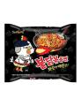 Korean [Fire Level 4x Spicy] Samyang Buldak Ramen Noodles - Hot Black Chiken Flavor Ramen. 
