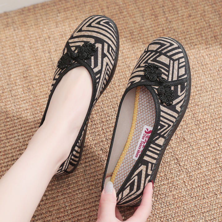 【ZIME】2024 Spring, Summer, Autumn Women's Shoes Old Beijing Cloth Shoes Flats Tendon Bottom Work Work Shoes Canvas Breathable Casual Non Slip
