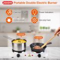 Hot Plate Double Burner Electric Hot Plate For Flexible Precise Table Top Cooking Electric Coil Hot Plate Stove Electric Heater Stove Hot Cooker Plate Induction Cooker Multifunctional Kitchen Appliance 3000W Stainless Steel Body. 