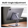 UGREEN Tablet Stand Adjustable Aluminum Tablet Holder for Desk ipad pro 12.9, 9.7, 10.5, ipad air Mini 4 3 2, iPhone 12 pro max, Surface pro. 