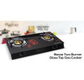 Glass Top Gas Cooker Double Burner. 