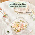 BRADOO Portable Ice Bucket for Freezer with Lid & Ice Tong for Outdoor Camping, Clear Refrigerator Storage Bin. 