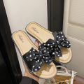 2023New Internet Hot Slippers Women's Summer Wear Fashionable Non-Slip Wear-Resistant New All-Match Bow Flat-Heeled Slippers. 