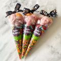 50/500pcs Sweet Cones Bags Plastic Transparent Candy Bag For Halloween Trick Or Treat Candy Wrapping Kids Birthday Supply. 