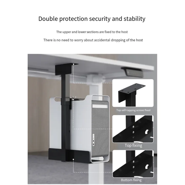 Universal%20PC%20Case%20Holder%20Versatile%20Under%20Desk%20or%20Wall%20Side%20Mount,%20Cpu%20Stand%20Lift%20White%20-%20Image%207