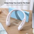Portable Bladeless Neck Fan, 4000mAh USB Rechargeable Hanging Neck Fan, Headphone Style Wearable Personal Cooling Fan with 3 Speed Settings for Travel, Office & Outdoor Sports. 