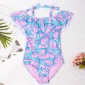 7-16Years Girls Kids Swimsuit Dye Children One Piece Swimsuits Beachwear Suits Monokini. 