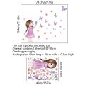 Wall Stickers Cute Girl Butterflies for Bedroom Removable Decals PVC Peel and Stick Decor Girls Room living room decoration. 
