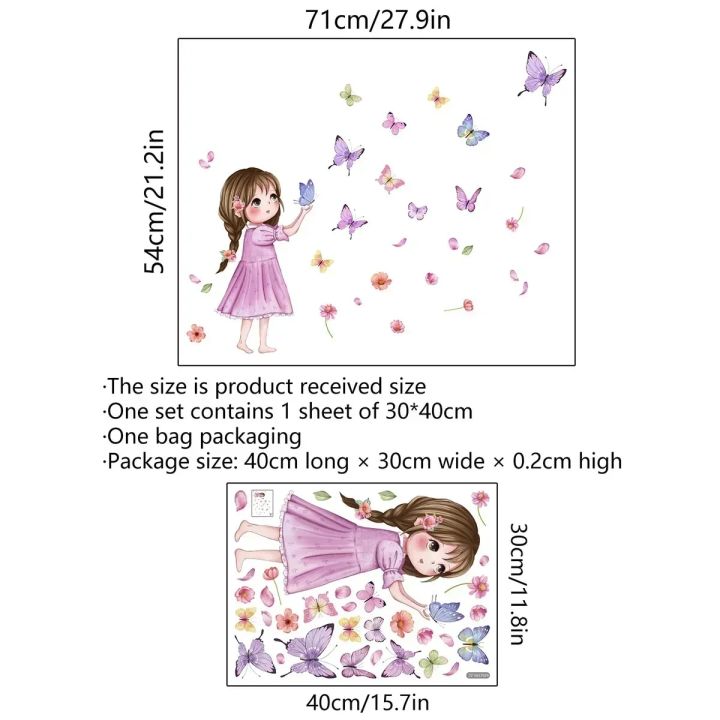 Wall%20Stickers%20Cute%20Girl%20Butterflies%20for%20Bedroom%20Removable%20Decals%20PVC%20Peel%20and%20Stick%20Decor%20Girls%20Room%20living%20room%20decoration%20-%20Image%203